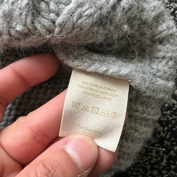 Free People Gray Alpaca Blend Cable Knit Turtle Neck Sweater Dress - Picture 4 of 5